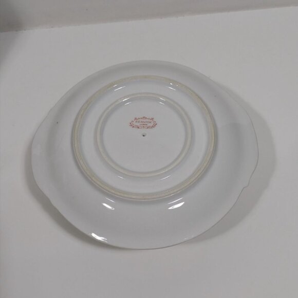 Renwiok Japan Porcelain Gravy Boat Attached Underplate Gold Trim Floral Design - Picture 12 of 13